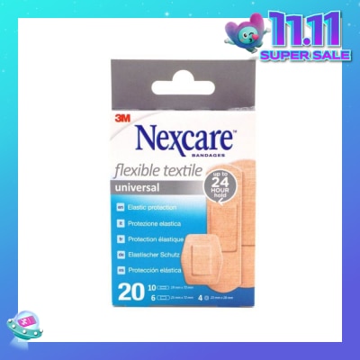 3M Nexcare Universal Flexible Textile Plasters (Protect Minor Wounds From Contamination) 20s