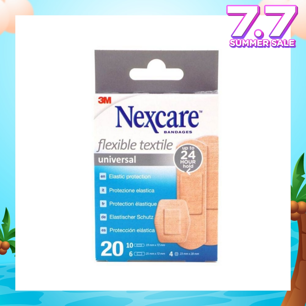 Nexcare Universal Flexible Textile Plasters (Protect Minor Wounds From Contamination) 20s
