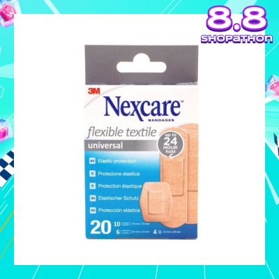3M Nexcare Universal Flexible Textile Plasters (Protect Minor Wounds From Contamination) 20s