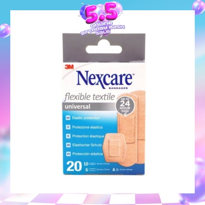 3M - Nexcare Universal Flexible Textile Plasters (Protect Minor Wounds From Contamination) 20s
