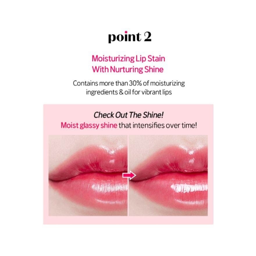 Glow Fixing Tint (02 Mellow Pink), Moisturizing Lip Stain With A Glossy Shine Finish, Gently Fills Up With Comfortable Moisture 3.8g