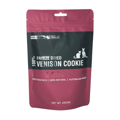 FREEZE DRY AUSTRALIA - Freeze Dried Venison Cookeie Cat and Dog Treats 100g