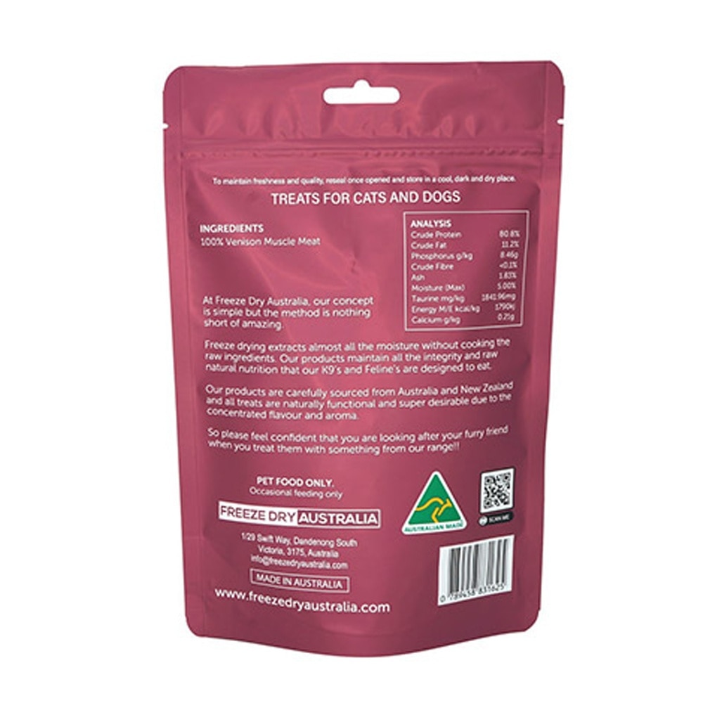 Freeze Dried Venison Cookeie Cat and Dog Treats 100g