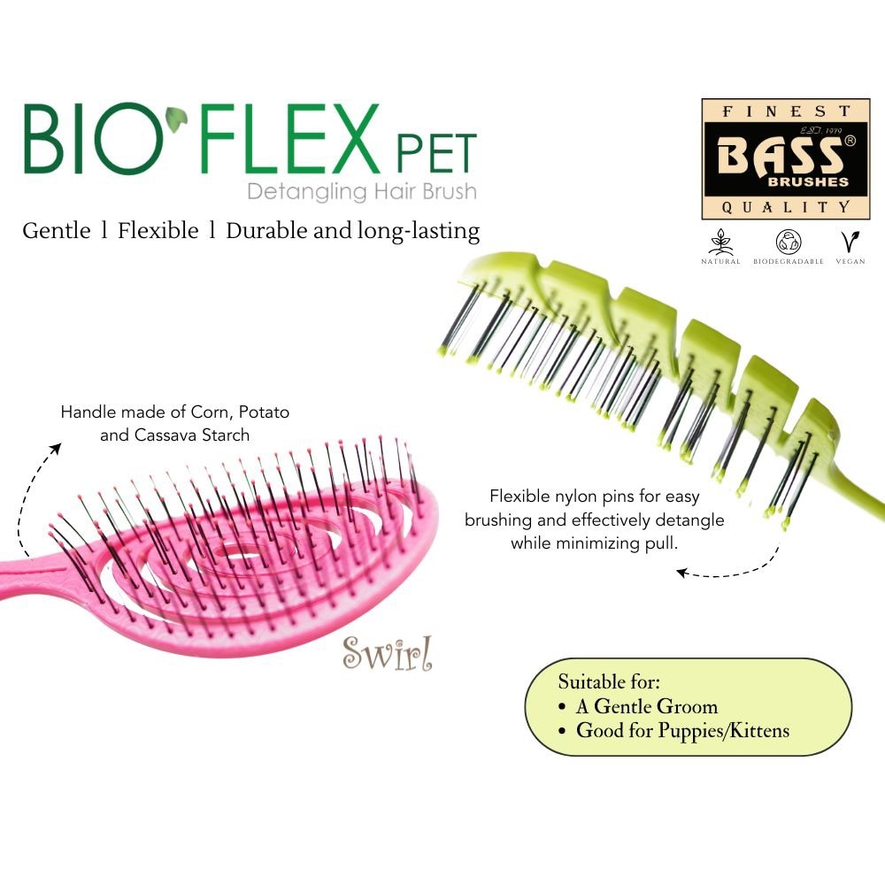 Bio-Flex Detangling Pet Hair Brush Swirl 1s