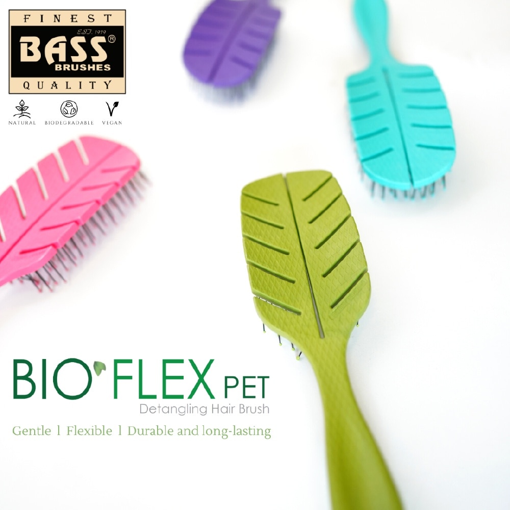 Bio-Flex Detangling Pet Hair Brush Leaf 1s