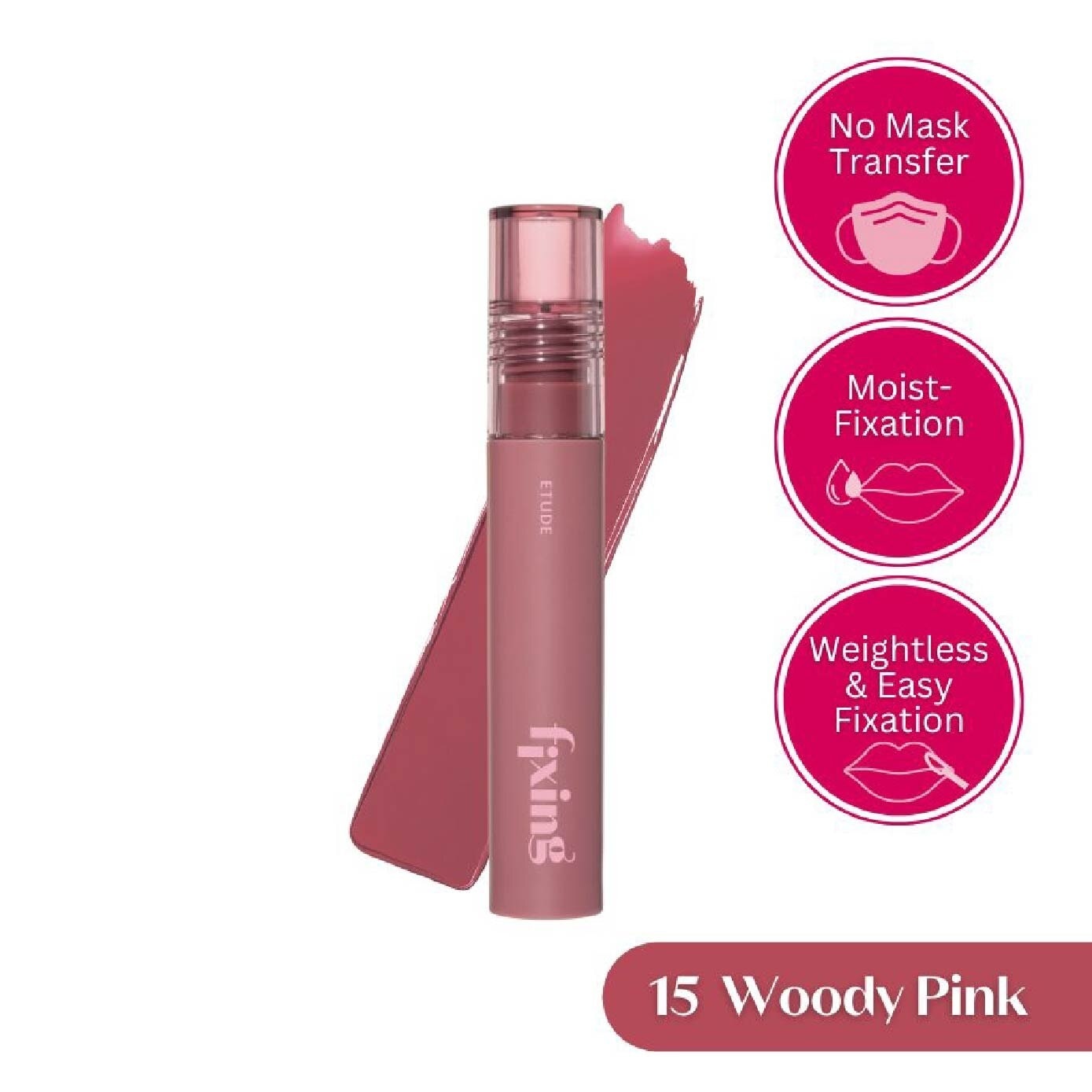 Fixing Tint 15 Woody Pink (No-Smudge + Mask Transfer Proof) 4g