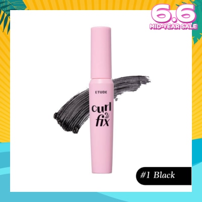 ETUDE Curl Fix Mascara (01 Black), Triple Proof Mascara, Uncurling Proof, Water Proof, Smudge Proof 8g