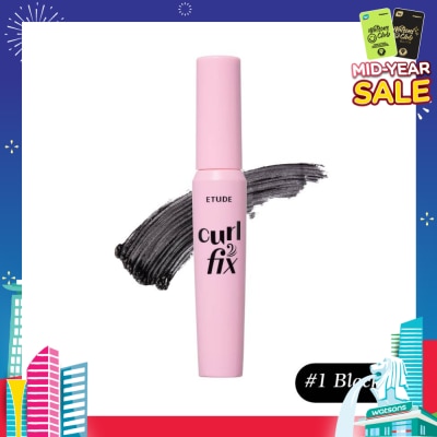 ETUDE Curl Fix Mascara (01 Black), Triple Proof Mascara, Uncurling Proof, Water Proof, Smudge Proof 8g