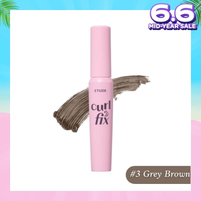 ETUDE Curl Fix Mascara (03 Grey Brown), Triple Proof Mascara, Uncurling Proof, Water Proof, Smudge Proof 8g