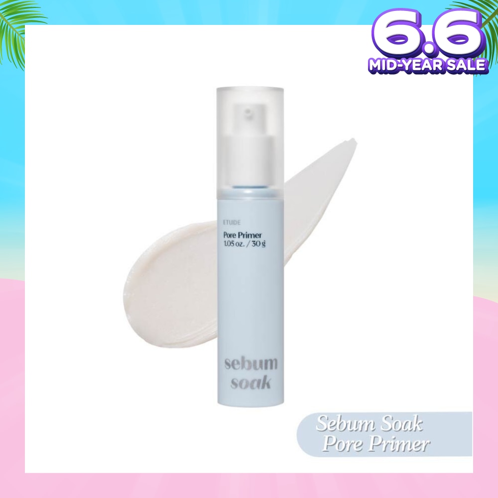 Sebum Soak Pore Primer (Oil Free, Long Lasting Makeup Base With Pore Coverage) 30g