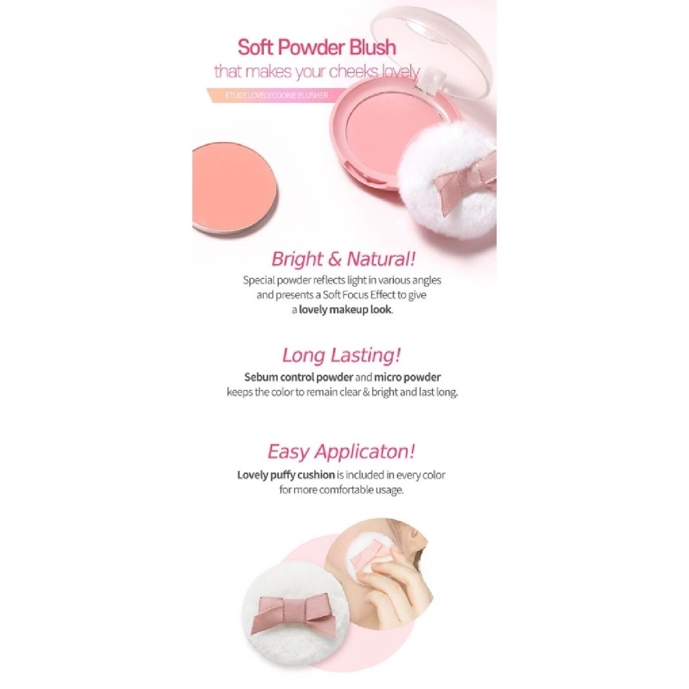 Lovely Cookie Blusher PK004 Peach Choux Wafers (For Bright + Natural look) 4g