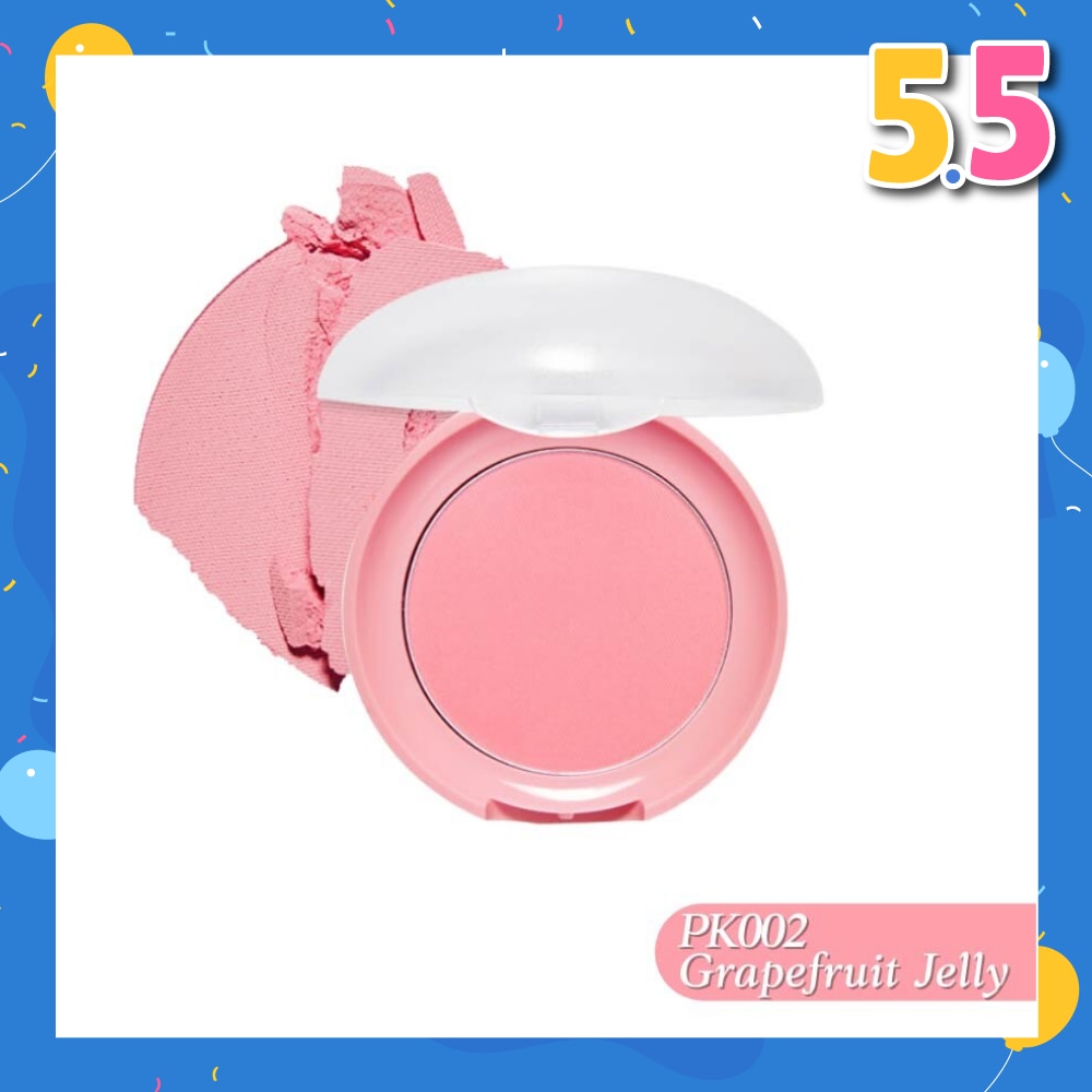 Lovely Cookie Blusher (Pk002 Grapefruit Jelly), Long Lasting Blusher With Sebum Control For Bright, Natural Look 4g