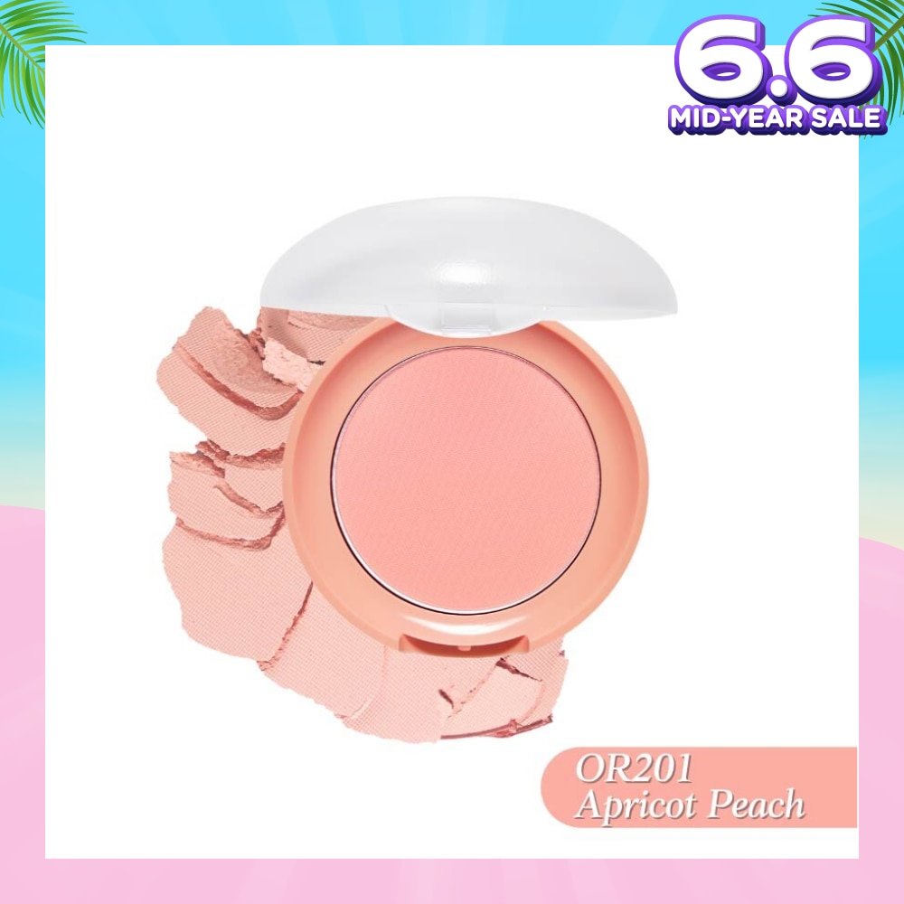 Lovely Cookie Blusher (OR201 Apricot Peach), Long Lasting Blusher With Sebum Control For Bright, Natural Look 4g