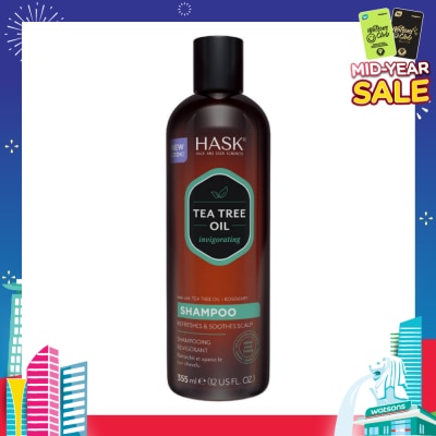 HASK Tea Tree Oil Invigorating Shampoo (To Refreshes & Soothes Scalp) 355ml