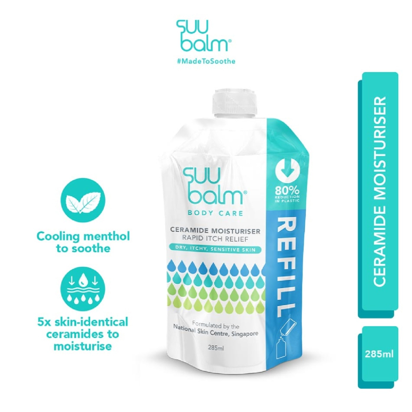 Ceramide Moisturiser (Rapid Itch Relief) Refill Pack 285ml