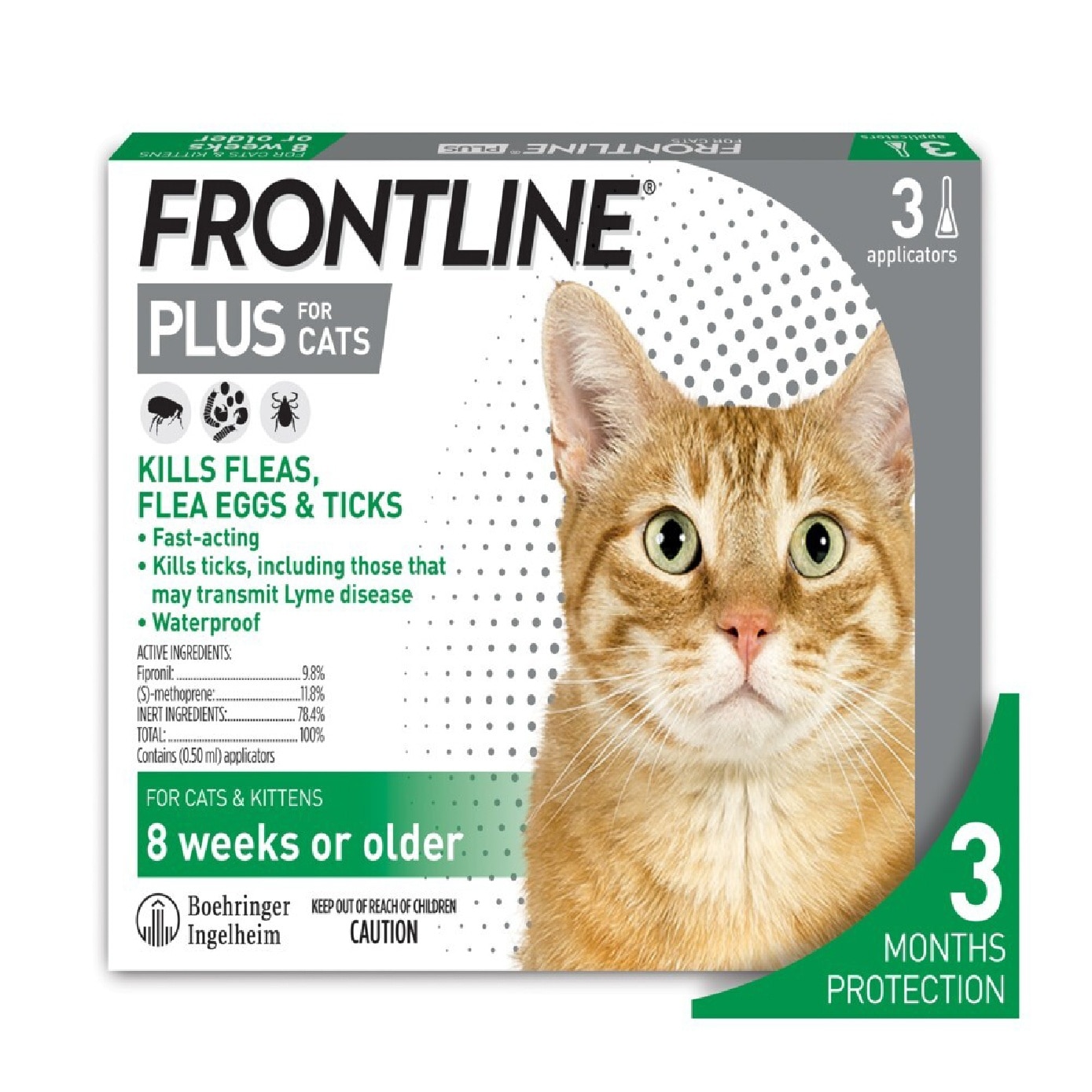 Plus Flea & Tick Treatment for Cats (8 Weeks+) Pipette 0.5ml x 3s