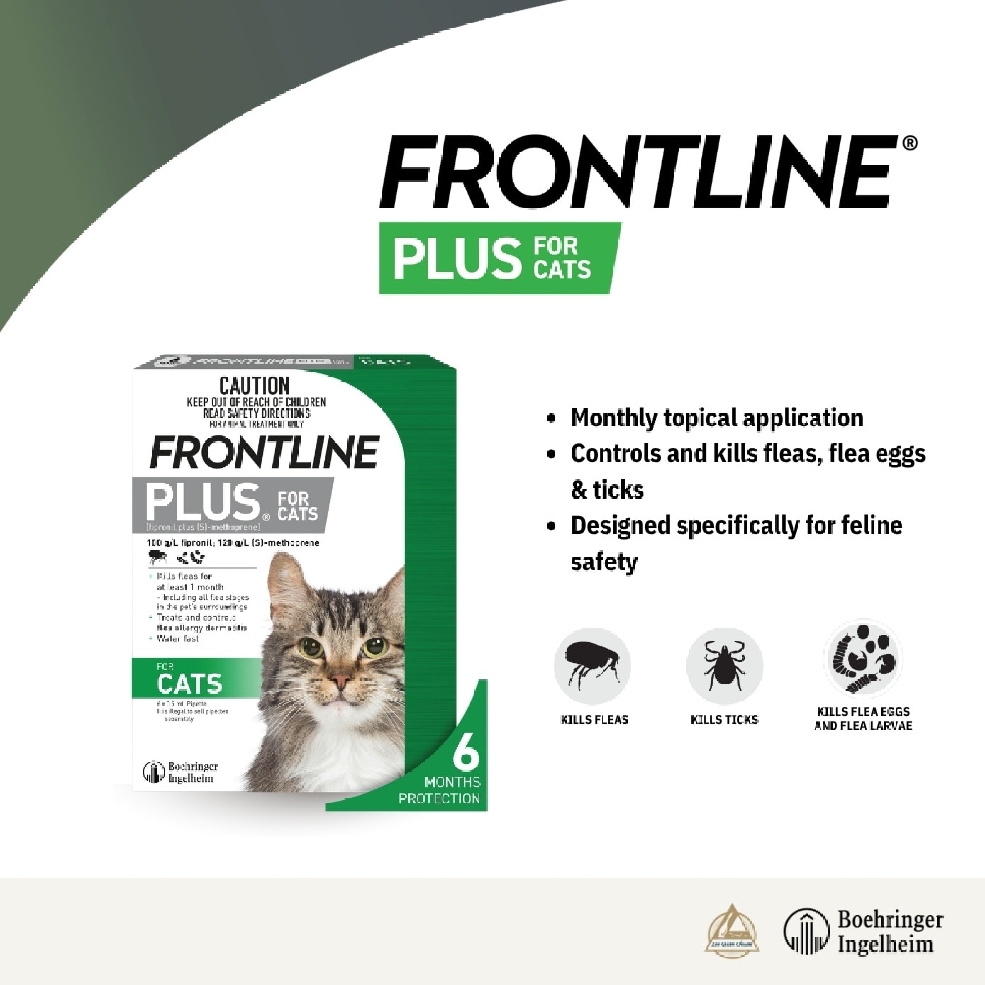Plus Flea & Tick Treatment for Cats Pipette 0.5ml x 6s