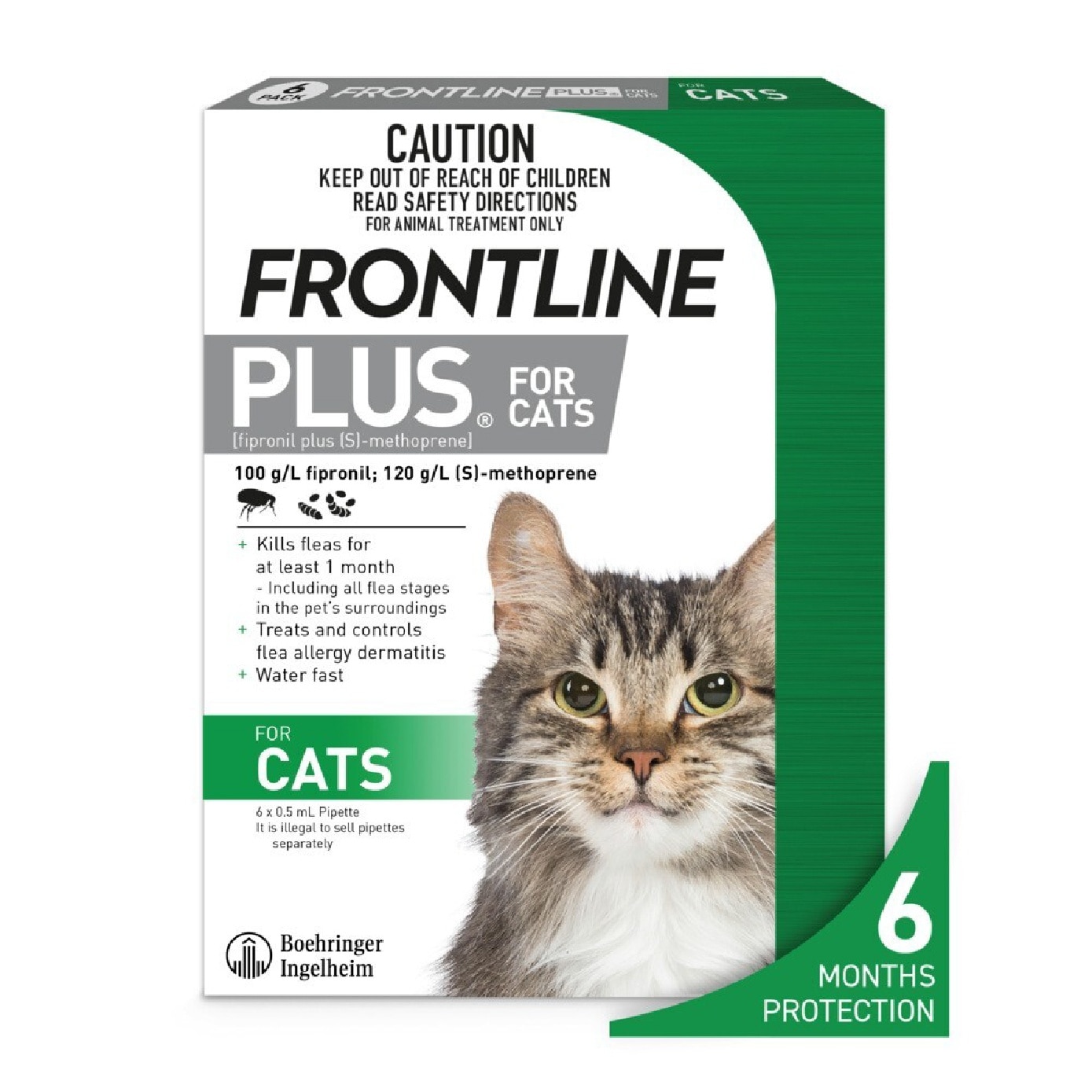 Plus Flea & Tick Treatment for Cats Pipette 0.5ml x 6s