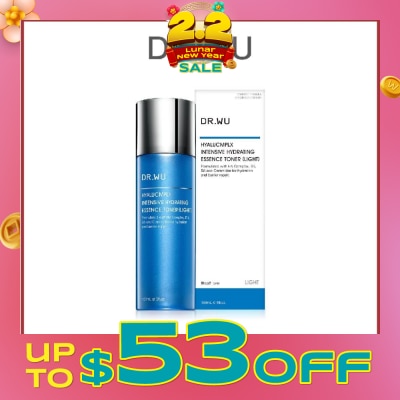 DR. WU Hyalucmplx Intensive Hydrating Essence Toner (Light), Toning Treatment That Rehydrates And Replenishes Skin With Moisture 150ml