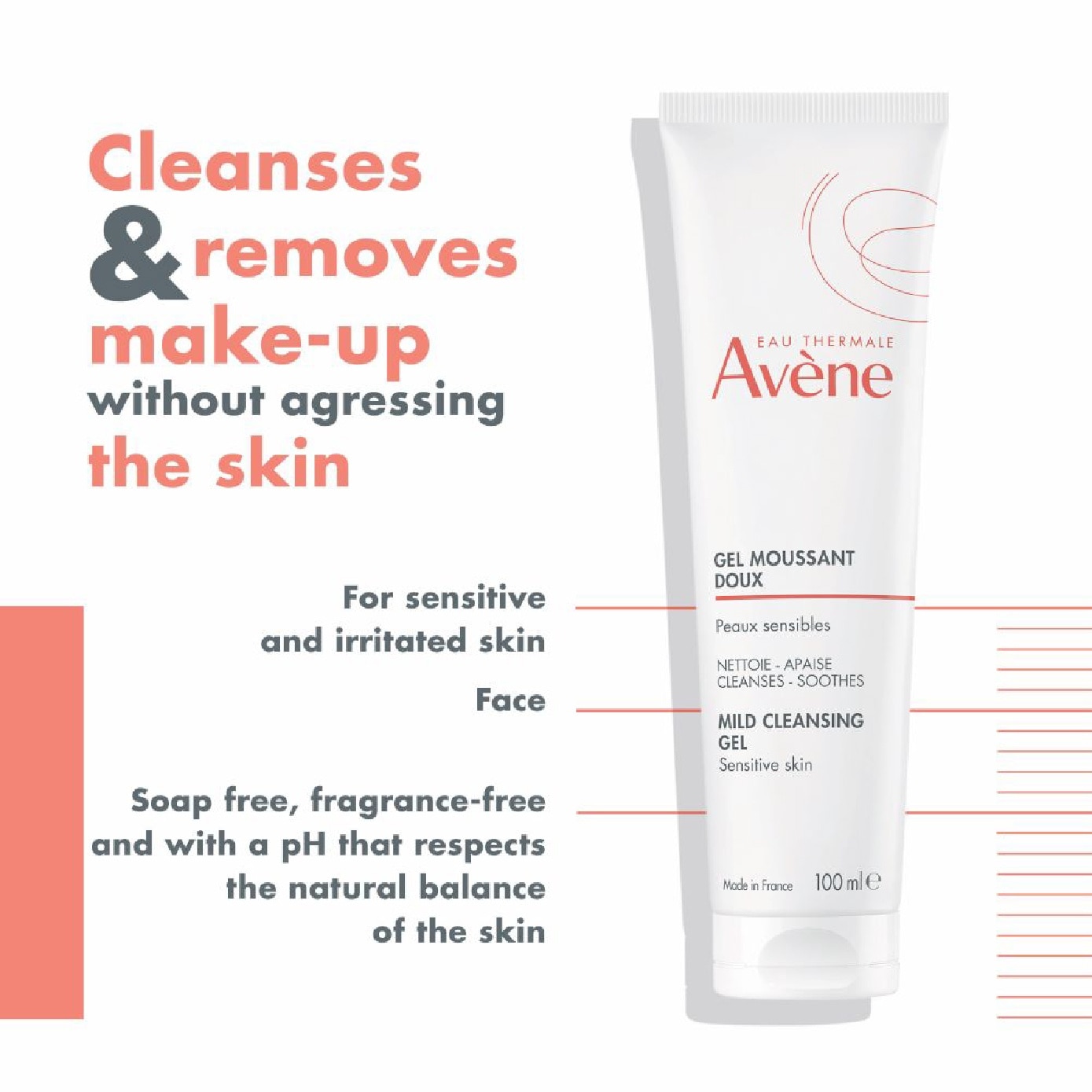 Mild Cleansing Gel (Gentle Soapless Foam Cleanser) for Sensitive Skin 100ml