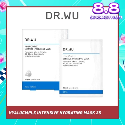 DR. WU Hyalucmplx Intensive Hydrating Mask (Facilitate Hydration, Replacing Lost Moisture And Reducing Dry Patches) 3s