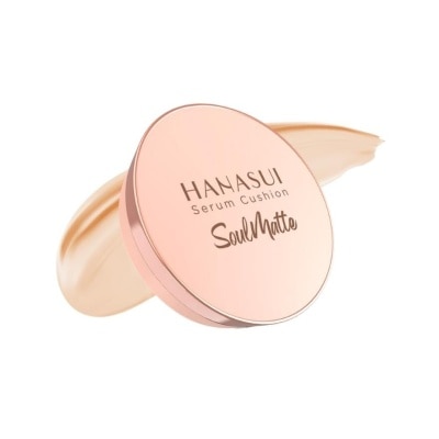 HANASUI Serum Cushion Soulmatte (107 Light Ivory) Create Flawless Look With Great Coverage That Lasts All Day 15g