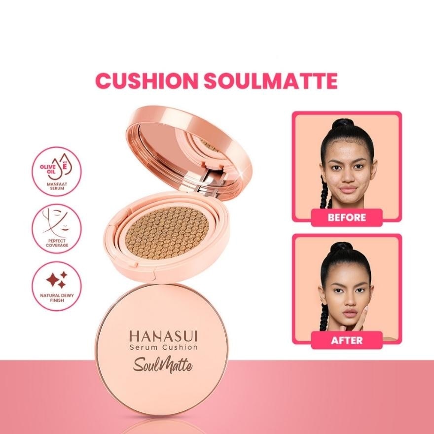 Serum Cushion Soulmatte (107 Light Ivory) Create Flawless Look With Great Coverage That Lasts All Day 15g