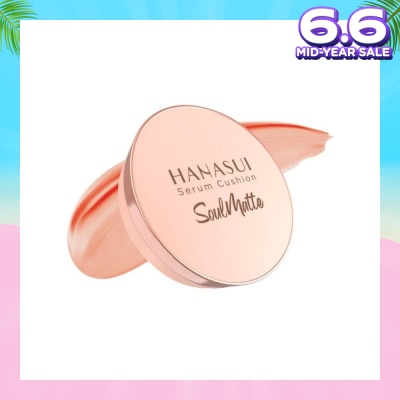 HANASUI Serum Cushion Soulmatte (109 Warm Sand) Create Flawless Look With Great Coverage That Lasts All Day 15g