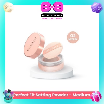 HANASUI - Perfect Fit Setting Powder (02 Medium) Smooth, Light And Blends Easily On The Face And Sets Makeup 12g (Expiry: Nov`2026)