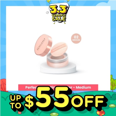 HANASUI Perfect Fit Setting Powder (02 Medium) Smooth, Light And Blends Easily On The Face And Sets Makeup 12g (Expiry: Nov`2026)