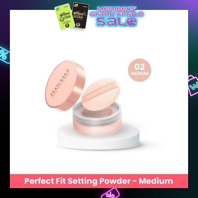 HANASUI Perfect Fit Setting Powder (02 Medium) Smooth, Light And Blends Easily On The Face And Sets Makeup 12g