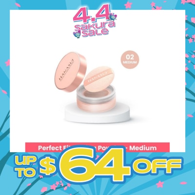 HANASUI - Perfect Fit Setting Powder (02 Medium) Smooth, Light And Blends Easily On The Face And Sets Makeup 12g (Expiry: Nov`2026)