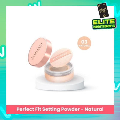 HANASUI Perfect Fit Setting Powder (03 Natural) Smooth, Light And Blends Easily On The Face And Sets Makeup 12g