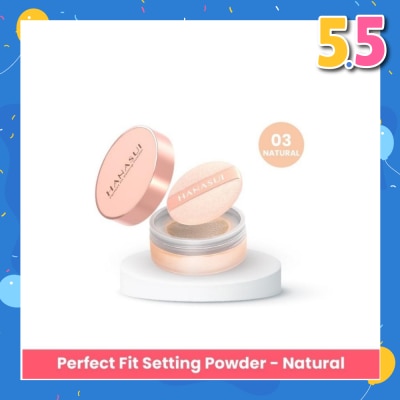 HANASUI Perfect Fit Setting Powder (03 Natural) Smooth, Light And Blends Easily On The Face And Sets Makeup 12g