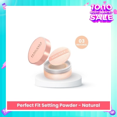 HANASUI Perfect Fit Setting Powder (03 Natural) Smooth, Light And Blends Easily On The Face And Sets Makeup 12g