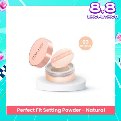 HANASUI Perfect Fit Setting Powder (03 Natural) Smooth, Light And Blends Easily On The Face And Sets Makeup 12g