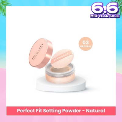 HANASUI Perfect Fit Setting Powder (03 Natural) Smooth, Light And Blends Easily On The Face And Sets Makeup 12g