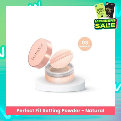 HANASUI Perfect Fit Setting Powder (03 Natural) Smooth, Light And Blends Easily On The Face And Sets Makeup 12g