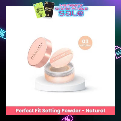 HANASUI Perfect Fit Setting Powder (03 Natural) Smooth, Light And Blends Easily On The Face And Sets Makeup 12g