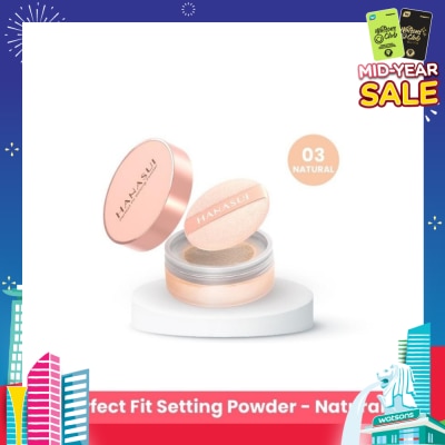 HANASUI Perfect Fit Setting Powder (03 Natural) Smooth, Light And Blends Easily On The Face And Sets Makeup 12g
