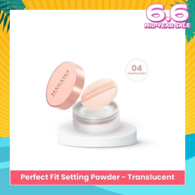 HANASUI Perfect Fit Setting Powder (04 Translucent) Smooth, Light And Blends Easily On The Face And Sets Makeup 12g
