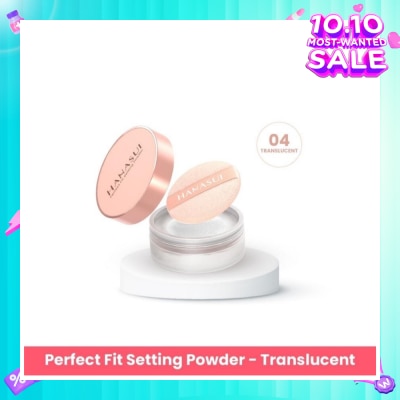 HANASUI Perfect Fit Setting Powder (04 Translucent) Smooth, Light And Blends Easily On The Face And Sets Makeup 12g