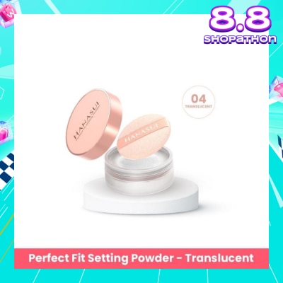 HANASUI Perfect Fit Setting Powder (04 Translucent) Smooth, Light And Blends Easily On The Face And Sets Makeup 12g