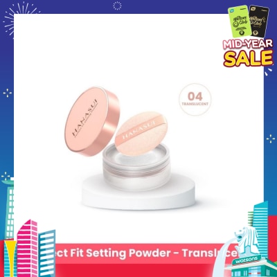 HANASUI Perfect Fit Setting Powder (04 Translucent) Smooth, Light And Blends Easily On The Face And Sets Makeup 12g