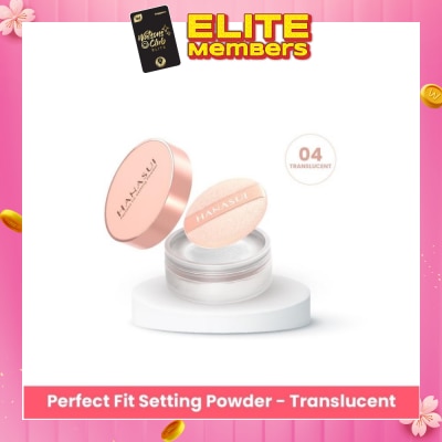 HANASUI Perfect Fit Setting Powder (04 Translucent) Smooth, Light And Blends Easily On The Face And Sets Makeup 12g