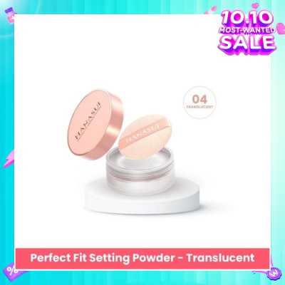 HANASUI Perfect Fit Setting Powder (04 Translucent) Smooth, Light And Blends Easily On The Face And Sets Makeup 12g