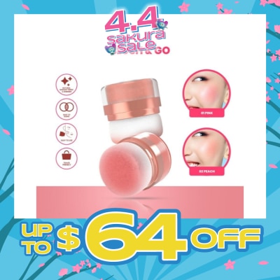 HANASUI - Perfect Cheek Blush & Go Powder (01 Pink) Gives A Sweet And Cute Impression. Suitable For A Natural Make Up 2.5g