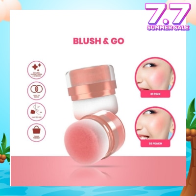 HANASUI Perfect Cheek Blush & Go Powder (01 Pink) Gives A Sweet And Cute Impression. Suitable For A Natural Make Up 2.5g