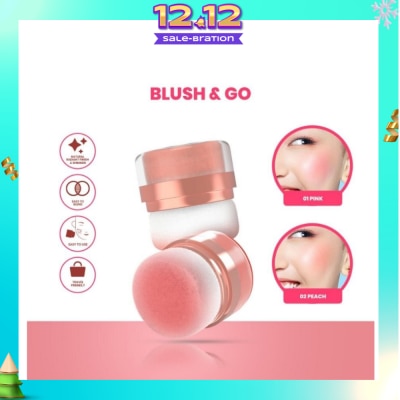 HANASUI Perfect Cheek Blush & Go Powder (01 Pink) Gives A Sweet And Cute Impression. Suitable For A Natural Make Up 2.5g