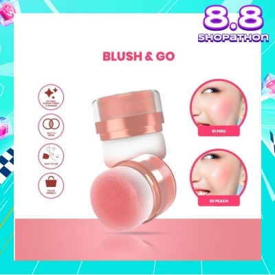 HANASUI Perfect Cheek Blush & Go Powder (01 Pink) Gives A Sweet And Cute Impression. Suitable For A Natural Make Up 2.5g